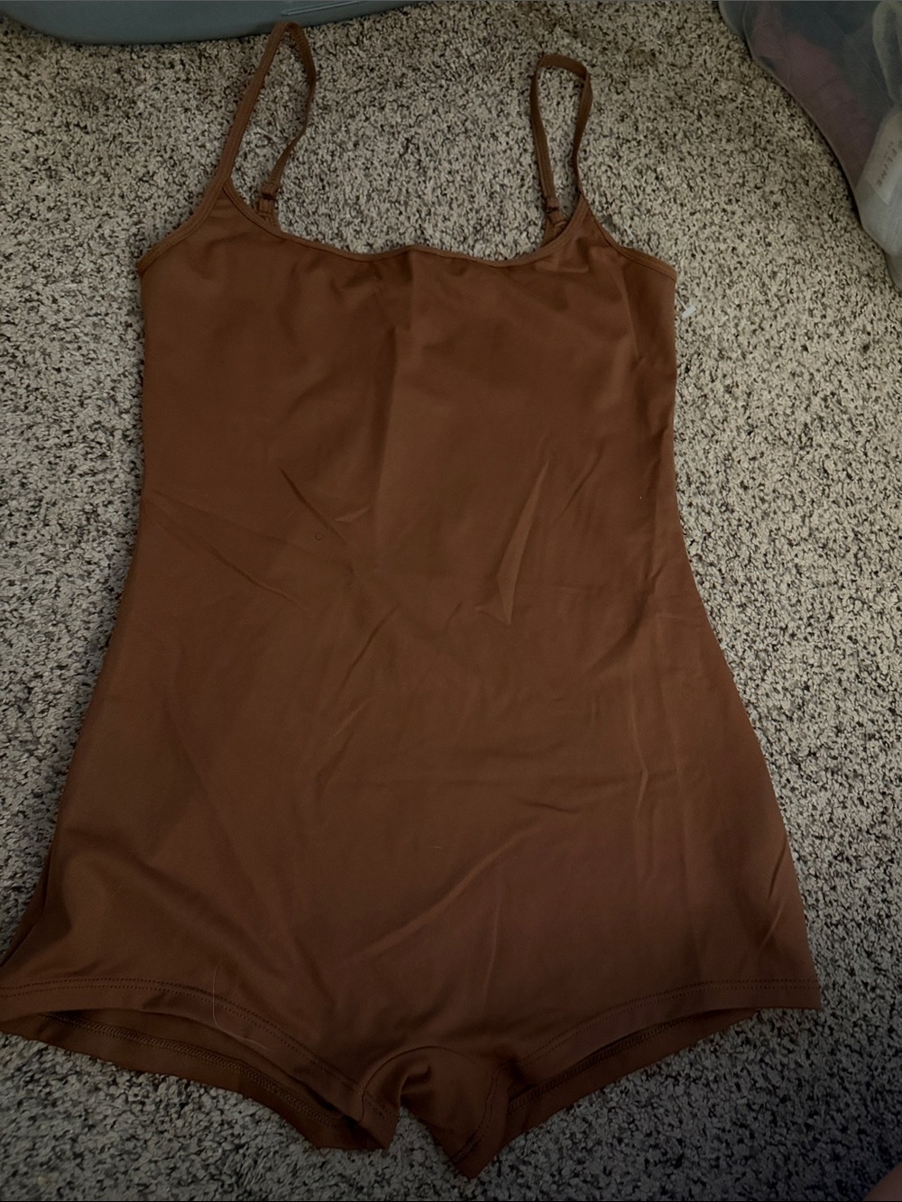 Everyday Stretchy Brown Tank Romper - Unbranded